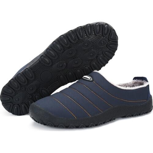 Shoes Warm Plush Slippers Men Outdoor Indoor Home Shoes Unisex Flip Flops Non-slip Slides chanclas hombre Couple Winter Shoes