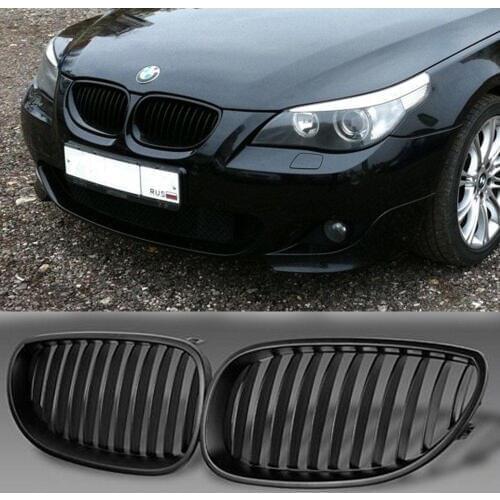 Front Black Sport Wide Kidney Grilles Grill For BMW E60 E61 M5 5 Series 03-09