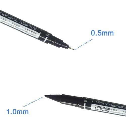 3Pcs Twin Tip Permanent Markers Fine Point Black Blue School Ink Hot Supplies Office 0.5mm-1mm Stationery Sale Red 2021 Mar R8R0