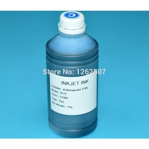 1000ml Dye Pigment ink For HP T610 T620 T770 T790 T1100 T1120 T2300 Plotters Water Based Printing ink for HP 72 ink refill kits