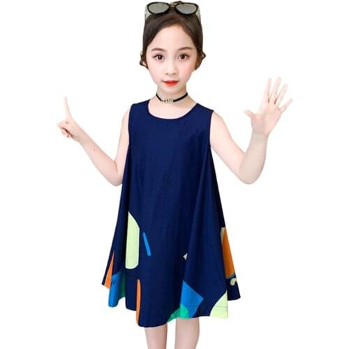 Teenage Girl Dresses Floral Pattern Girl Child Dress Summer Children Dress Casual Childrens Clothing 6 8 10 12 14