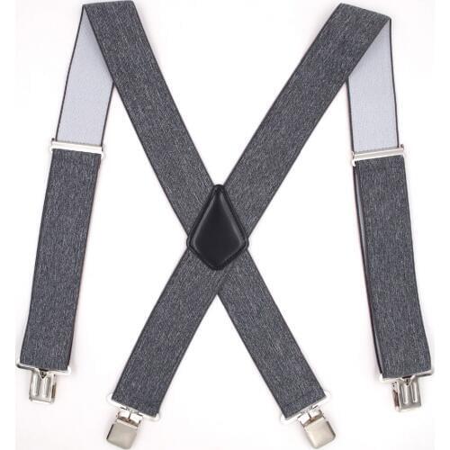 New 5.0cm Suspenders Fashion 4 Clips Braces Elastic Adjustable Suspensorio Bretelles Tirantes Casual Trousers ligas cowboy