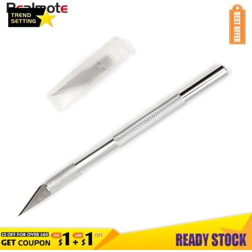 Realmote 5pcs Metal Blades Knife Engraving Kit Craft Small Straight Knives Mobile Phone PCB Woodworking DIY Hand Tool