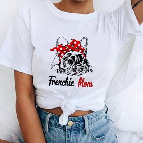 Leisure tshirt Lady Tops Tee Harajuku Tshirt Fashion T shirt Female Cute Bulldog Cartoon T Shirt Womens T-shirt Mujer