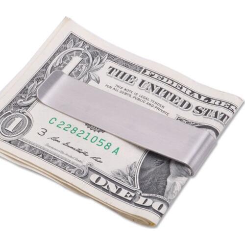 Silver Mini Stainless Steel Slim Money Clip Wallet Credit Card ID Cash Holder 1x