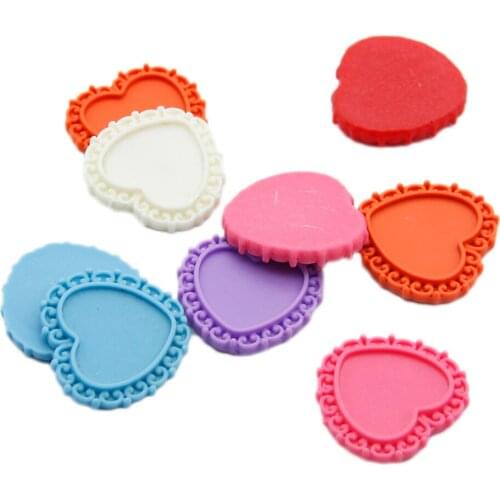 Heart Pedestal Cameo Planer Plastic Resin,Making Hair Bow Crafts Art DIY Decorations,5Yc6534