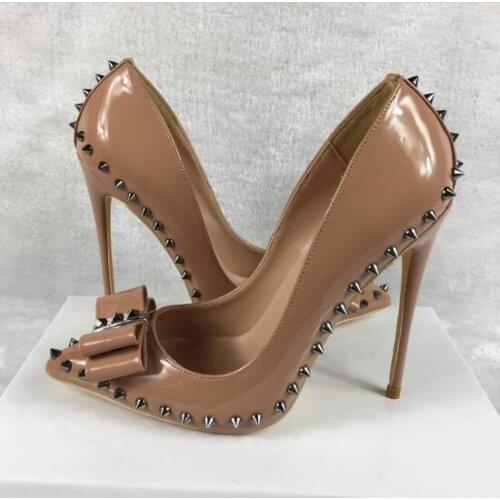 Spike Rivets Bow-Knot So Kate 12cm/10cm/8cm High Heels Pigalle Wedding Shoes Woman Pumps Shoes Woman