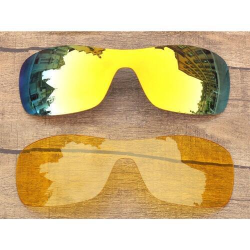 Vonxyz Two Pieces Ruby Mirror & Yellow Replacement Lenses for-Oakley Antix Frame
