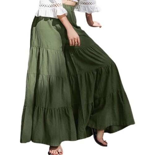 Vintage Trousers Skirt Ankle-length Sliced Craft Women Wide Leg Pants Layered Skirt for Outdoor loose Female Sweatpants