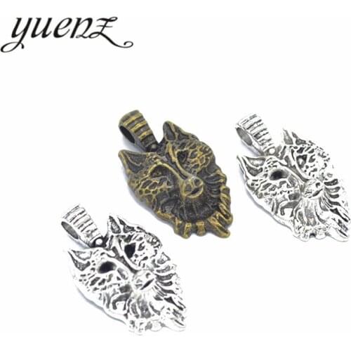 YuenZ 5pcs Wolf Charms Antique Silver color Metal Pendant Fit Bracelets Necklace Jewelry Making DIY Accessories 33*18mm D966