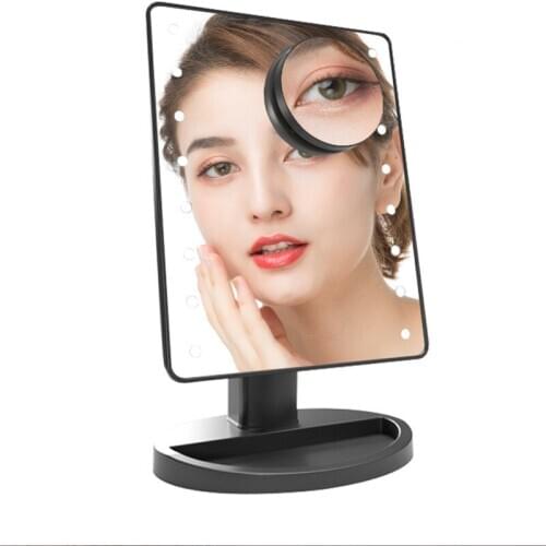 Lights Touch Screen Makeup Mirror 1X 10X Magnifying Mirrors Vanity 16 Lights Bright Adjustable USB Or Batteries Use