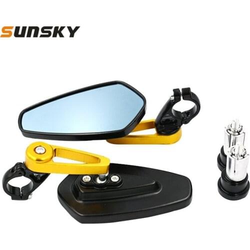 Motorcycle Reversing Retro Rearview Handle Mirror All Aluminum Reflective Rearview Mirror for Electric Bike Modified Accessories