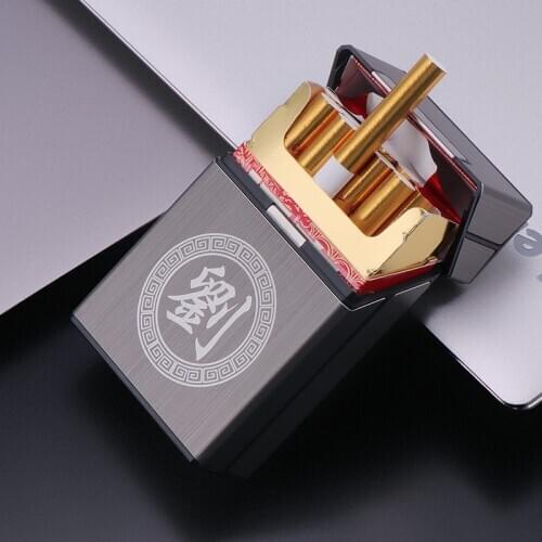 1PCS Metal Aluminum Alloy Cigarette Case 20-piece Complete Pack Cigarette Case Pressure-proof And Moisture-proof Clamshell Gift