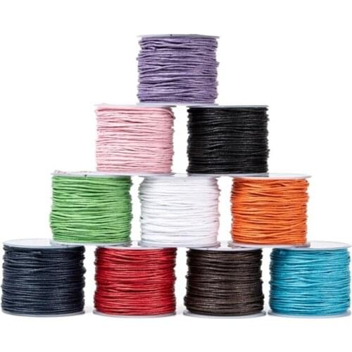 10Rolls 1mm Cotton Waxed Cord for DIY Bracelet and Necklace Jewelry Findings about 25m/roll,/lot