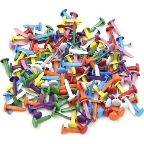 100PCS Colorful Painting Brads Mini Small Middle Long Brad Scrapbooking