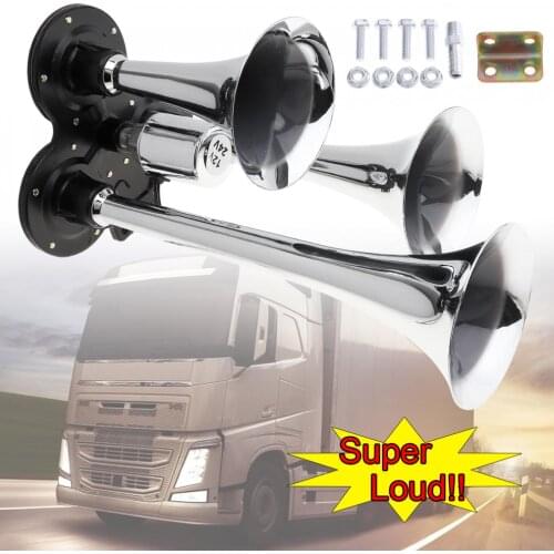 12V 178dB Super Loud Three Trumpet Electronically Controlled Car Air Horn for Car Truck Boat Motorcycle Vehicles