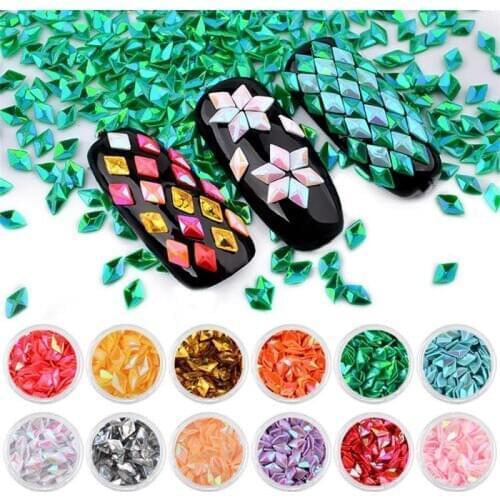 12 Colors/set Nail Rhinestone Color Stones Manicure Charm Crystal Rhinestone 3D Nails Jewelry Manicure Nail Art Decorations New