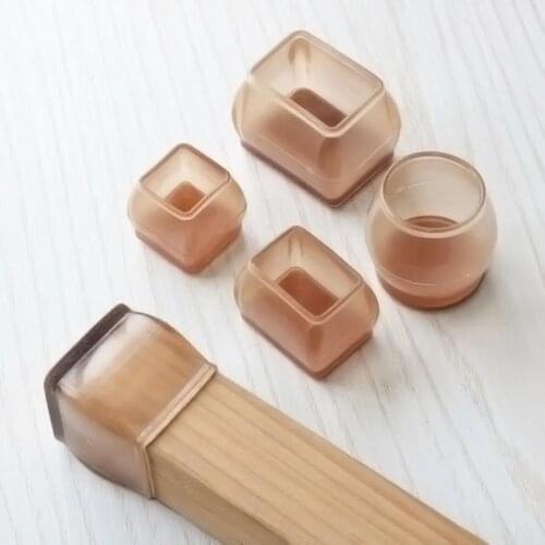 24 Pcs/Lot Chair Leg Caps Mute Chair Feet Cover Round Square Stool Leg Protective Pad Wear-Resisting Non-Slip Furniture Leg Cove
