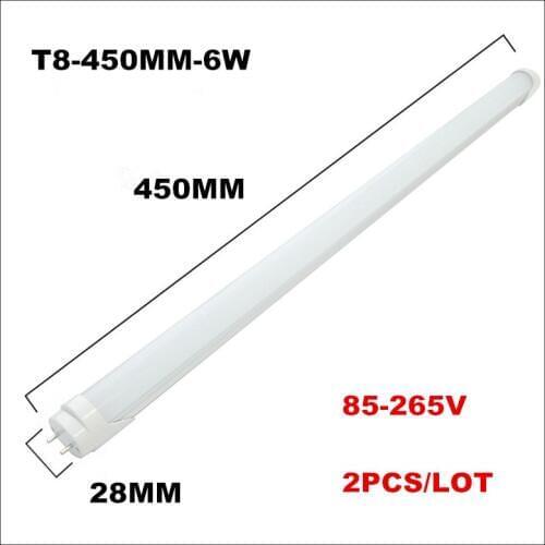 2PCS/lot LED Tube Light T8 1ft 0.3m 300mm 4W 1.5ft 0.45m 450mm 6W AC85V-265V LED Lamp Light 2835SMD Lights & Lighting