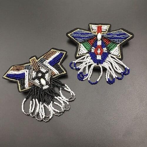 3D Handmade Rhinestone Beaded Swallow Patches Animal Sew on Crystal Patch beading Applique Fashion Birds Badges