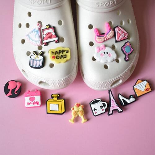CSBL Shoe Accessories Removable Shoe Ornament Shoe Buckle Cute Cartoon Girl Eva Sandals PVC Crocses Charm Kids Women