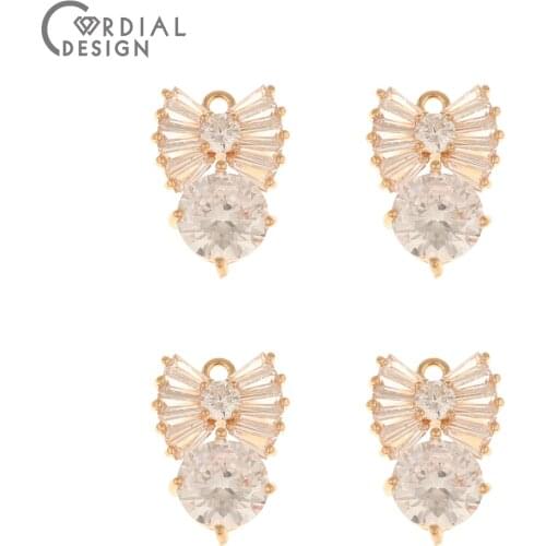 Cordial Design 30Pcs 12*17MM Jewelry Accessories/CZ Pendant/Earrings Making/DIY Charms/Hand Made/Jewelry Findings & Components