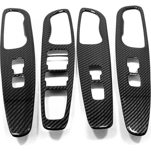 For LHD 2019 2020 Hyundai Santa Fe Accessories ABS Window Control Panel Glass Lift Switch Cover Protector Sticker Car Styling