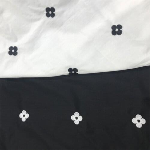 White Floral Embroidered Cloth Womens Summer Cotton Cloth Cotton Floral Fabric 2Colors