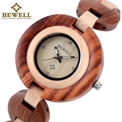 BEWELL 010A 2019 Small Bracelet Wooden Watch for Women Luxury Brand Analog Watch Unique Ladies Quartz Japan Movement watches