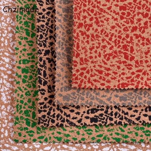 Chzimade A4 Vintage Dots Printed Soft Cork Fabric 21x29cm For Bows Garment Diy Sewing Leather Fabric Home Decoration