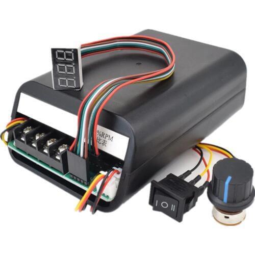 Digital display DC10V-55V 40A PWM DC motor speed controller Electronic stepless speed switch Positive reversal