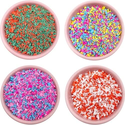 100g Simulation Coconut Chocolate Chip Polymer Clay Fake Sprinkles for Crafts Making DIY Decoration Toys for Kids Flake Shavings