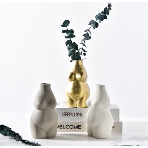 Ceramics Art Female Nude Body Manual Tabletop Ceramic Vase Abstract Vase Flower Pot Home Living Room Accessories Flower Vase