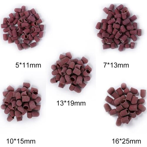 TP 20pcs Grit 80 Temperature Change Sanding Caps Sanding Block Caps Mandrel Nail Art For Pedicure Electric Nail Drill Foot Care