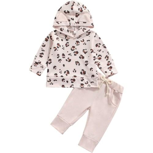Ma&Baby 0-3Y Infant Toddler Kid Baby Girls Clothes Set Leopard Outfits Long Sleeve Sweatshirt Pants Costumes DB88
