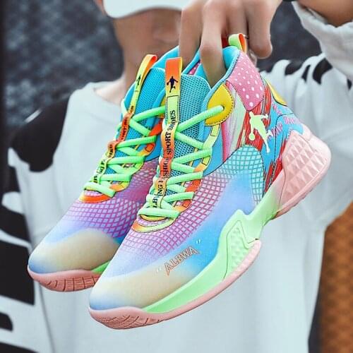 Sneakers Men 2021 Autumn Basketball Boys Outdoors Running Shoes Teenager Combat Sports Multicolor White Pink Cool Trainers