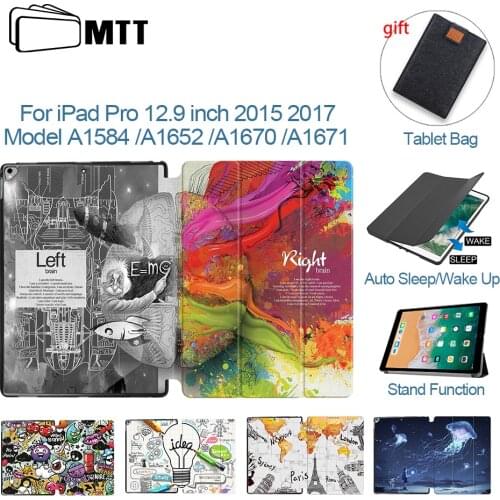 MTT PU Leather Tablet Case For iPad Pro 12.9'' 2015 2017 Release magnetic Flip Stand Smart Funda Coque A1584 A1652 A1670 A1671