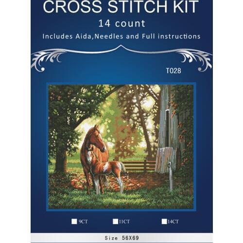 ONEROOM Horses,Counted Cross Stitch 1 4thCT Cross Stitch Sets cartoon Cross-stitch Kits Embroidery Needlework