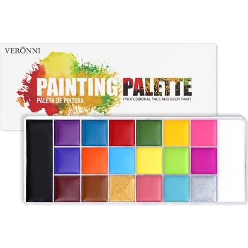 20 Colors Face Body Art Painting Oil Non Toxic Safe Kids Flash Tattoo Painting Art Halloween Party Face Makeup Beauty Palette