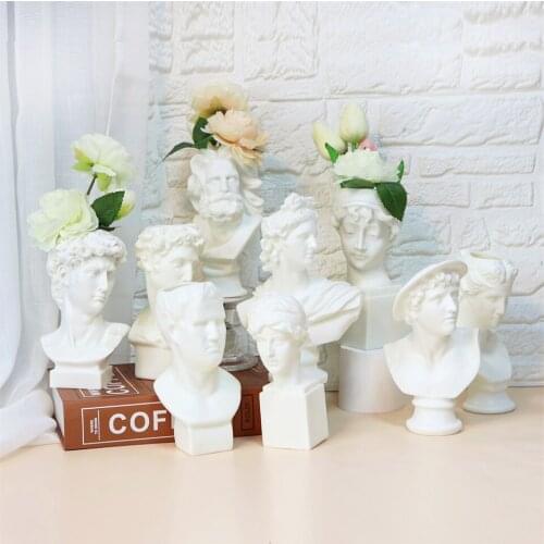 Creativity Avatar Vase Resin Character Handicraft Furnishings Handmade Modern Home Decoration Flower Arrangement Flower Vases