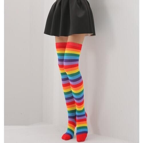 Knee Socks Girl Women Sexy Slim Striped Long Socks Autumn Christmas Halloween Easter Ball Party Costume Knee High Socks Women