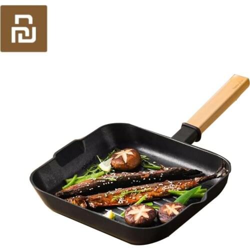 New Youpin Yuewei Creative Steak Pot Frying Pan Wooden Handle Folding Non-stick Frying Fast Heat Conduction for Kitchen