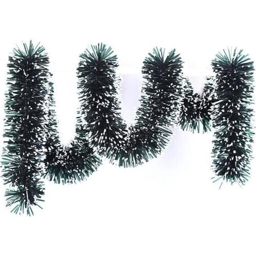 New 10 Pieces 6.6 Feet Christmas Tinsel Garland Snowy Tinsel Twist Garland for Party Hanging Ceiling Decorations Dark Green