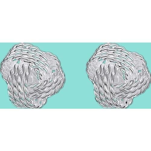 Wholesale Silver Fashion New Jewelry Cute Knot Earrings For Women Tennis Stud Earring For Women Party Gift
