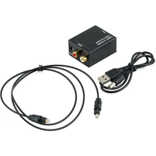 Digital Optical Coax to Analog RCA Audio Converter Adapter Digital to Analog Audio Converter with Fiber Cable for TV DVD