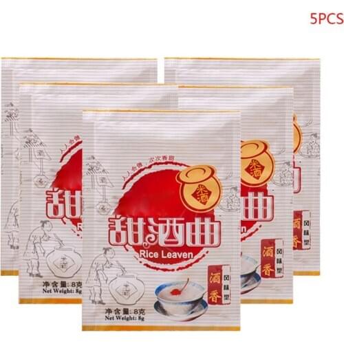 5Packs Chinese Rice Wine Fermentation Starter Leaven Powder Flavor Making Material Brewing