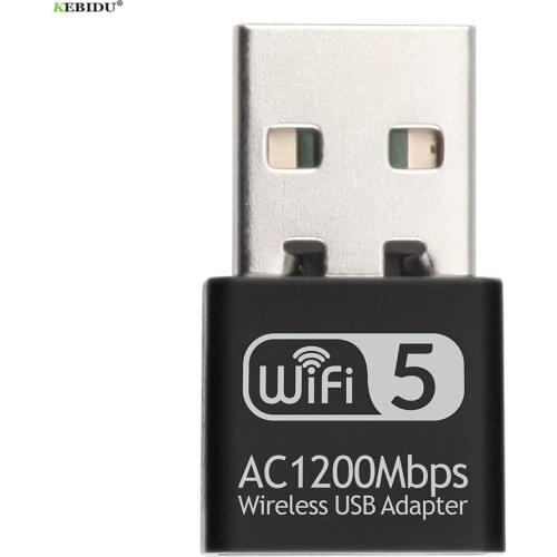 Kebidu 1200Mbps Mini Network Card 2.4Ghz/5.8Ghz Dual Band USB Wireless WiFi AC Adapter USB2.0 Support 802.11b/g/n