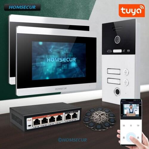 HOMSECUR 7" PoE WLAN IP Video Door Entry Security Intercom 1.0MP+Waterproof Camera 110° BC131IP-2S+BM715IP-S