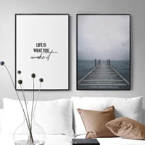 Scandinavian Style Sea Bridge Painting Wall Art Canvas Posters Nordic Prints Decorative Picture Modern Home Bedroom Decoration