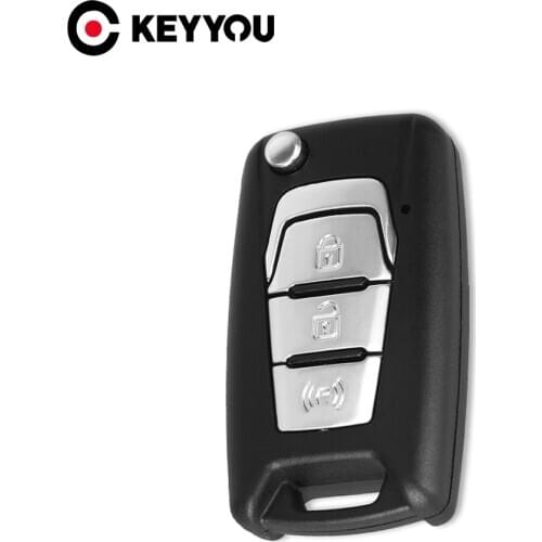 KEYYOU New Arrival Flip Folding Remote Car Key Shell Case Fob 3 Buttons For SsangYong Korando New Actyon C200 2016 2017 Uncut